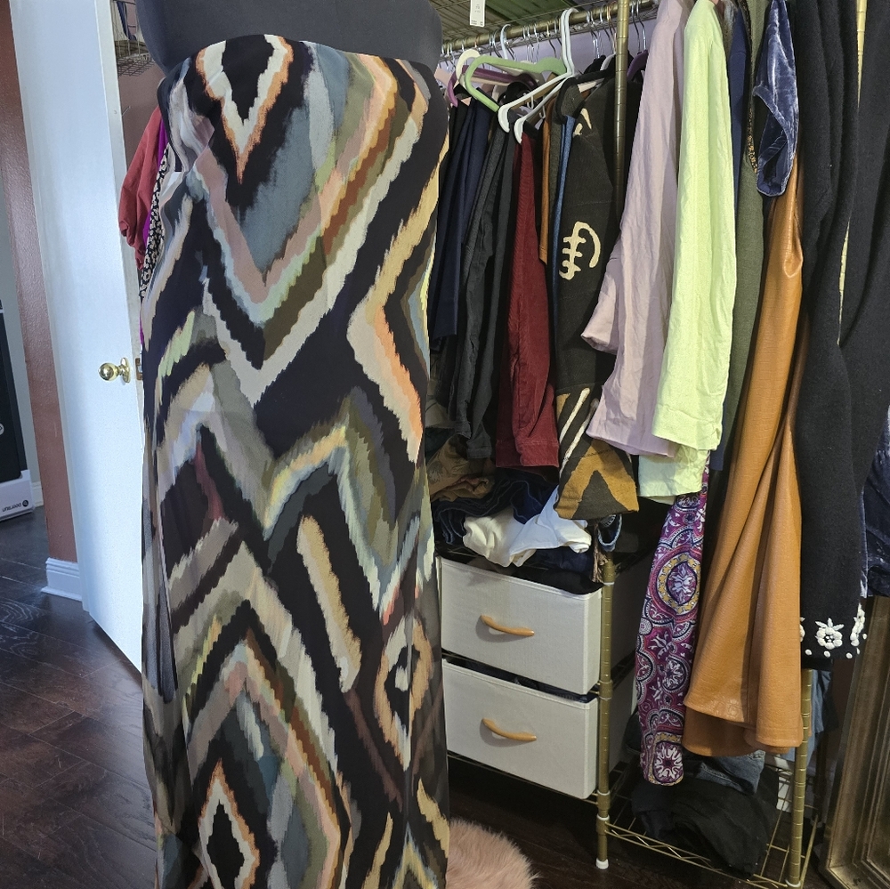 Anthropologie Multicolor Zigzag Maxi Skirt